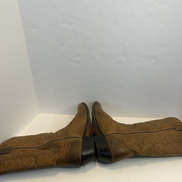 VTG Men\'s Code West Western Boots Honey Brown Size 8.5- M All Leather Made ?? main image 4